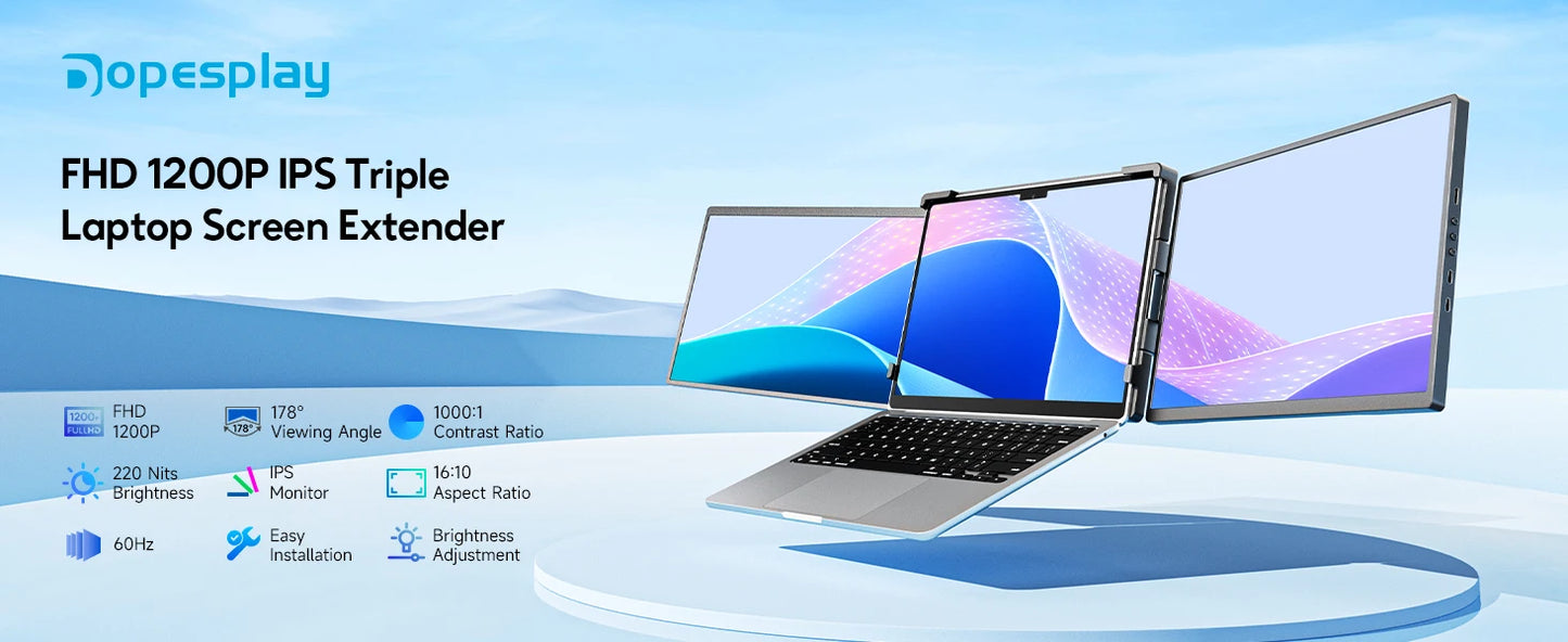 Triple Dual 1200P IPS Portable Monitor
