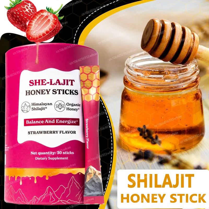 Honey Sticks Strawberry Flavor for Hormonal Balance, Focus & Energy