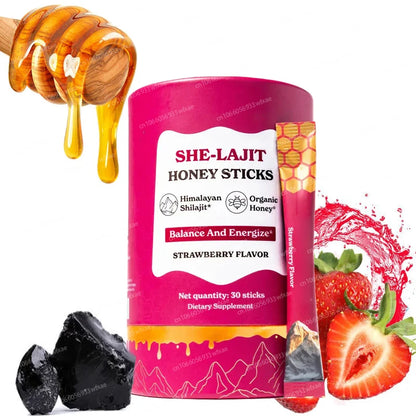 Honey Sticks Strawberry Flavor for Hormonal Balance, Focus & Energy