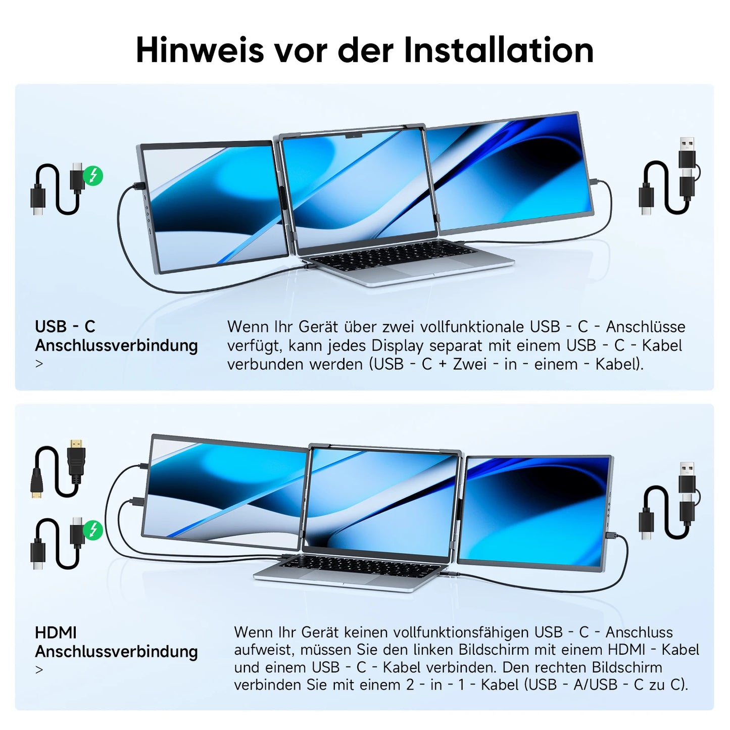 Triple Dual 1200P IPS Portable Monitor