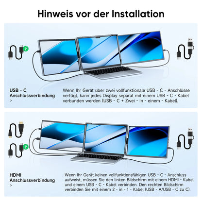 Triple Dual 1200P IPS Portable Monitor