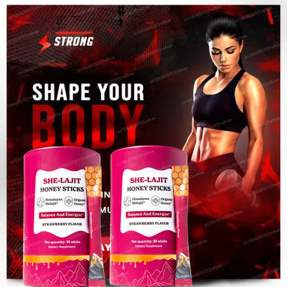 Honey Sticks Strawberry Flavor for Hormonal Balance, Focus & Energy